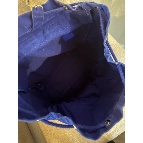 Victorias Secret PINK School Backpack Blue Denim Fringe - Picture 14 of 15